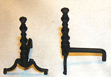 Dollhouse Miniature Fireplace Andirons, Long, Black, 2Pc